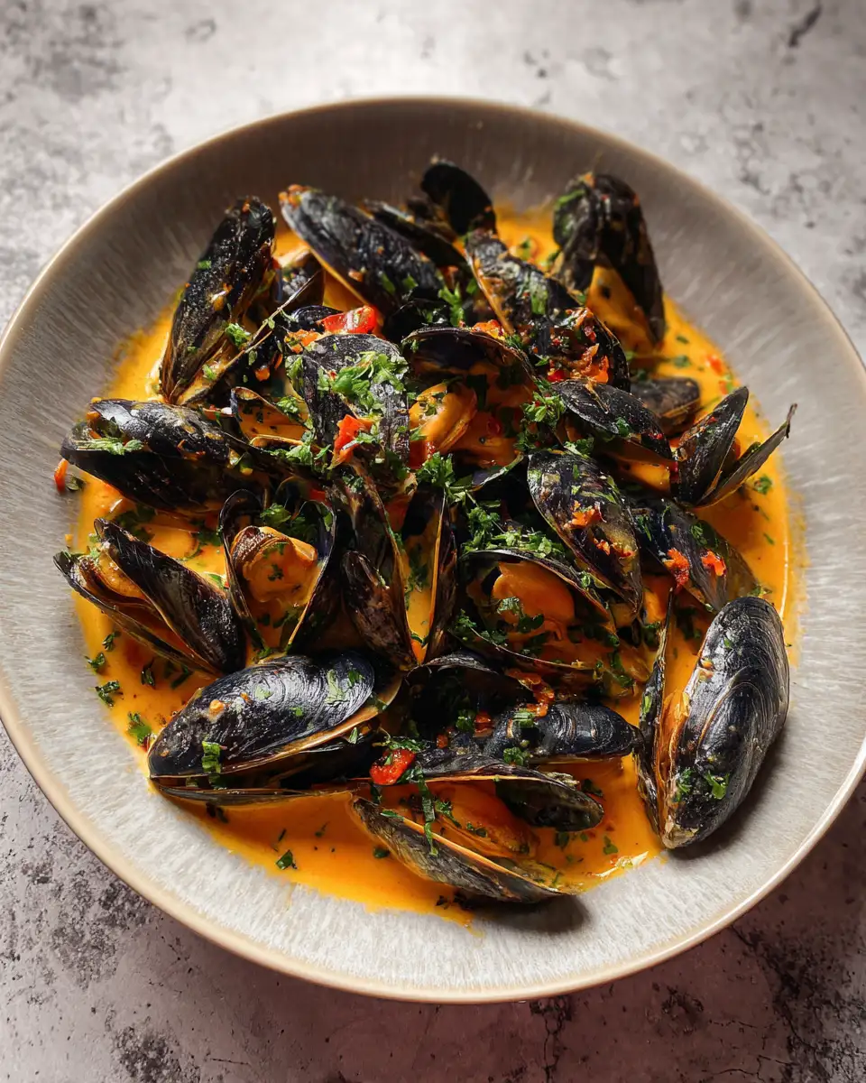 Final dish - Indulge in the Irresistible Flavors of Creamy Tuscan Garlic Mussels