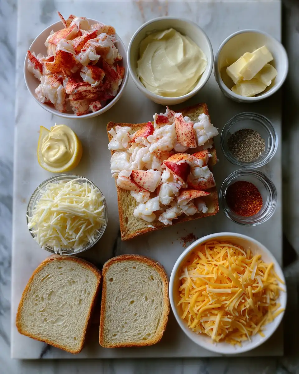 Ingredients for Dive into Decadence: The Ultimate Lobster Grilled Cheese Sandwich Experience