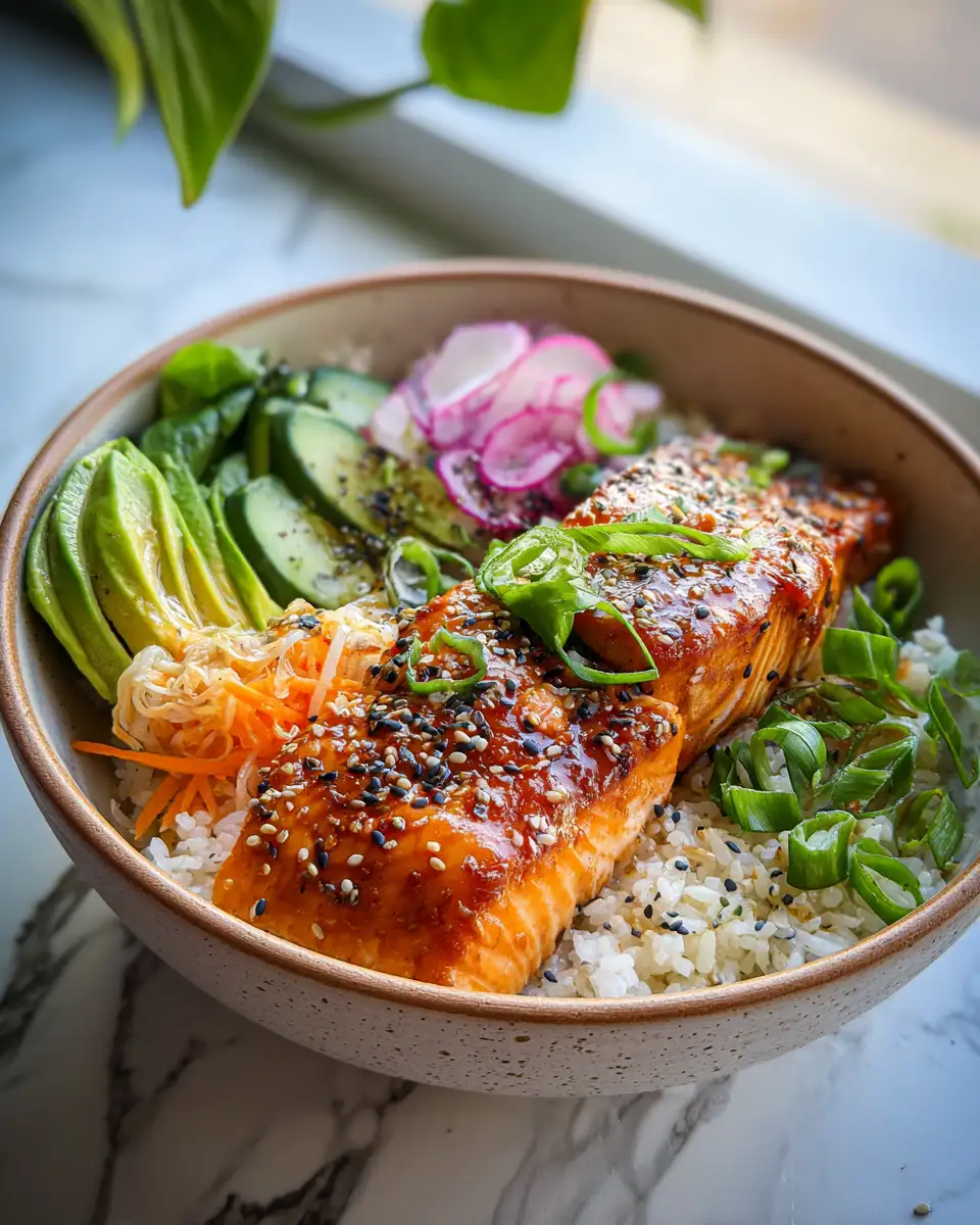 Final dish - Savor the Flavor: Teriyaki Salmon Rice Bowl Delight