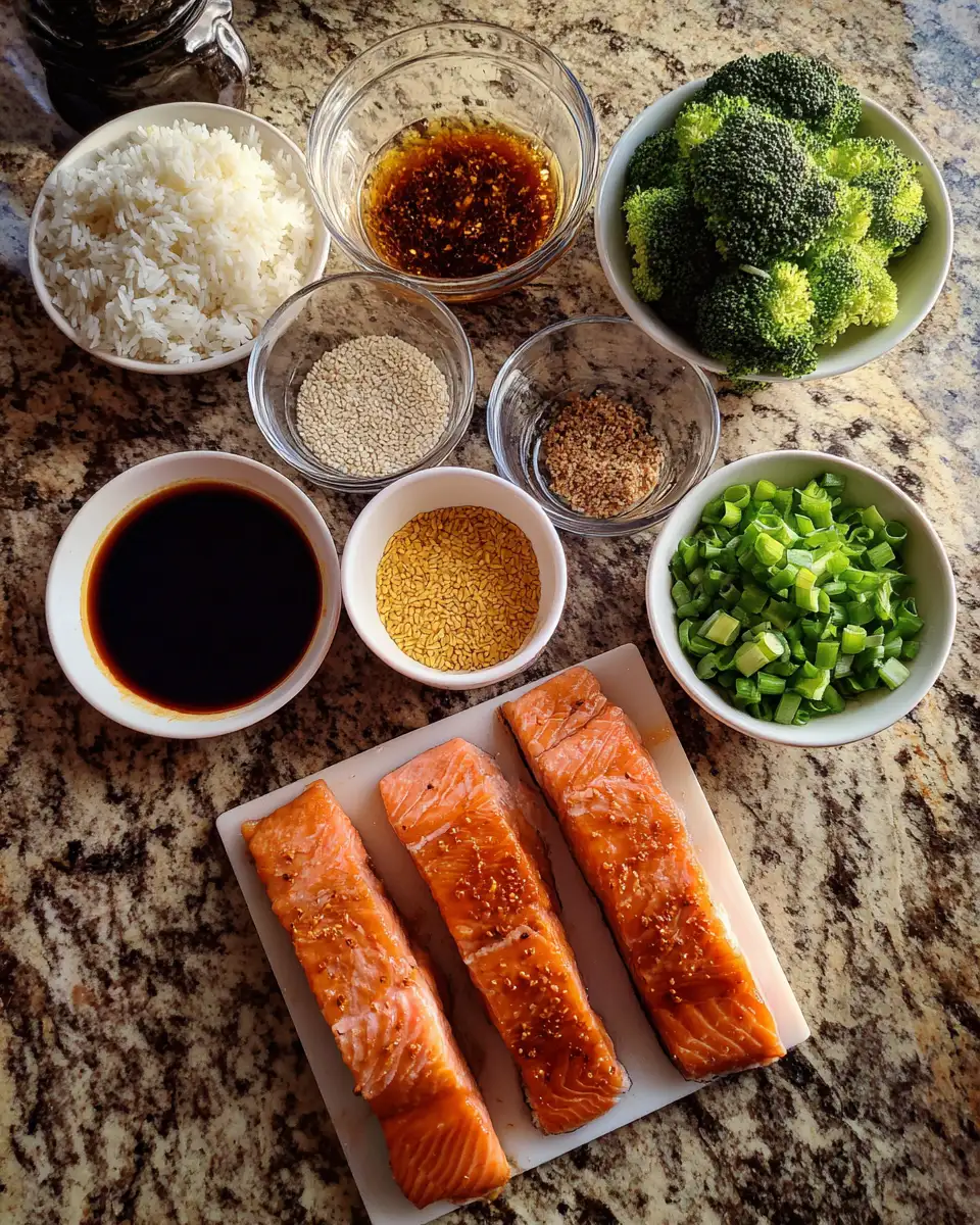 Ingredients for Savor the Flavor: Teriyaki Salmon Rice Bowl Delight
